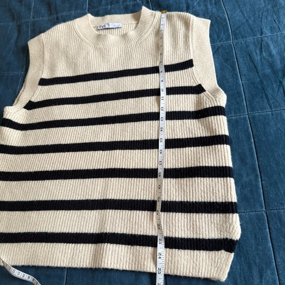 Zara Striped Knit Vest Size Medium - Picture 6 of 10
